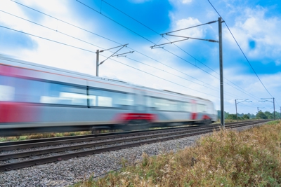 Image of a train moving at high speed.