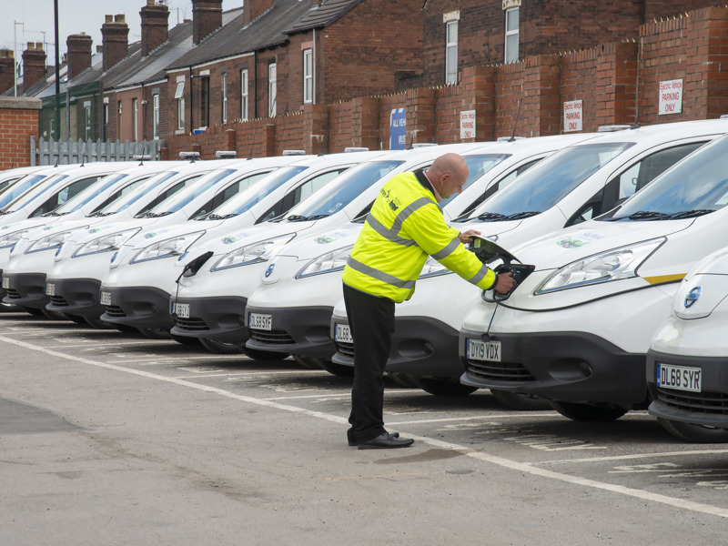 A fleet of vehicles.