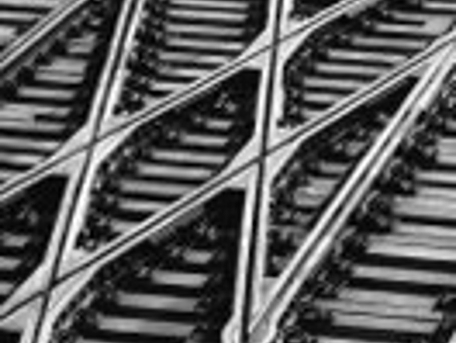 Up close image of rail tracks