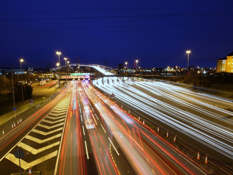 Image of a empty highway at night,