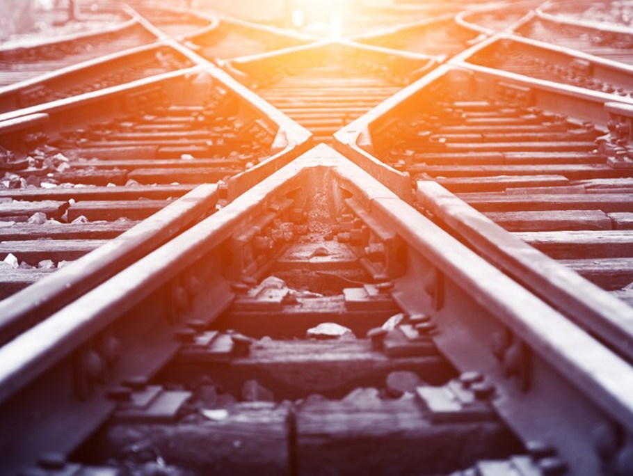 Up close image of rail tracks