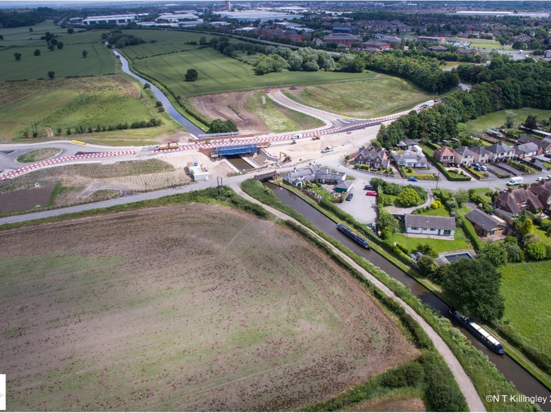 Ariel view of Branston Locks construction site.