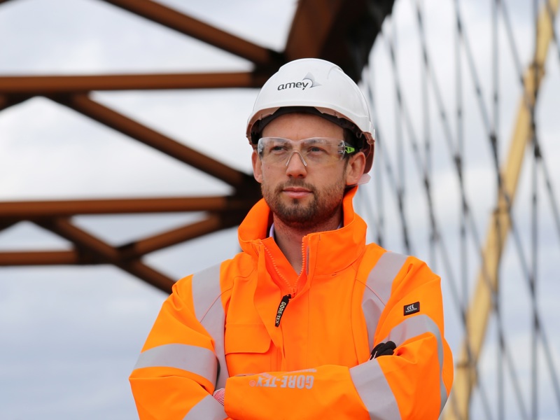 Amey worker, wearing PPE.