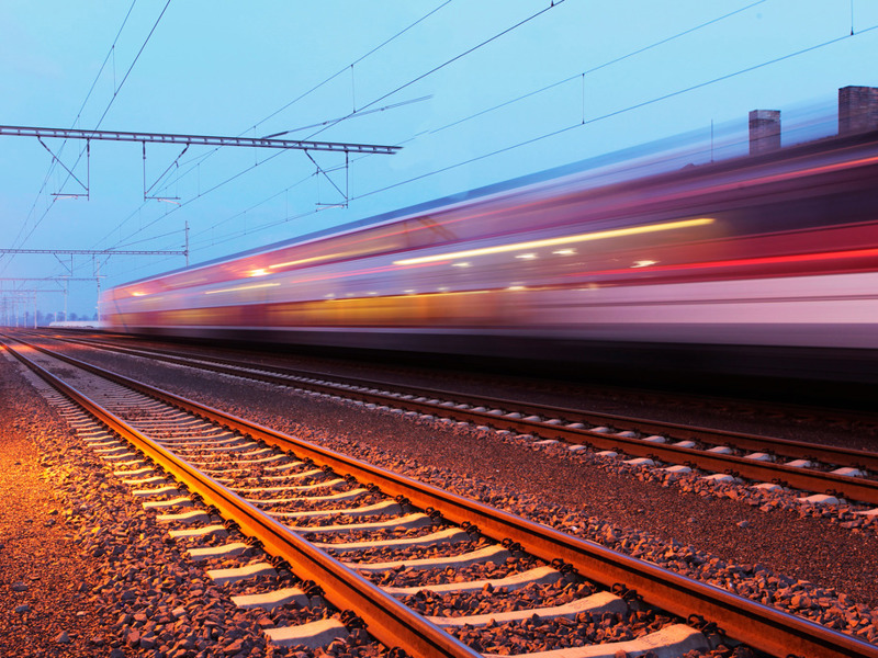 Image of a speeding train.