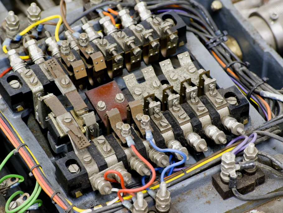 Up close image of electrical wires