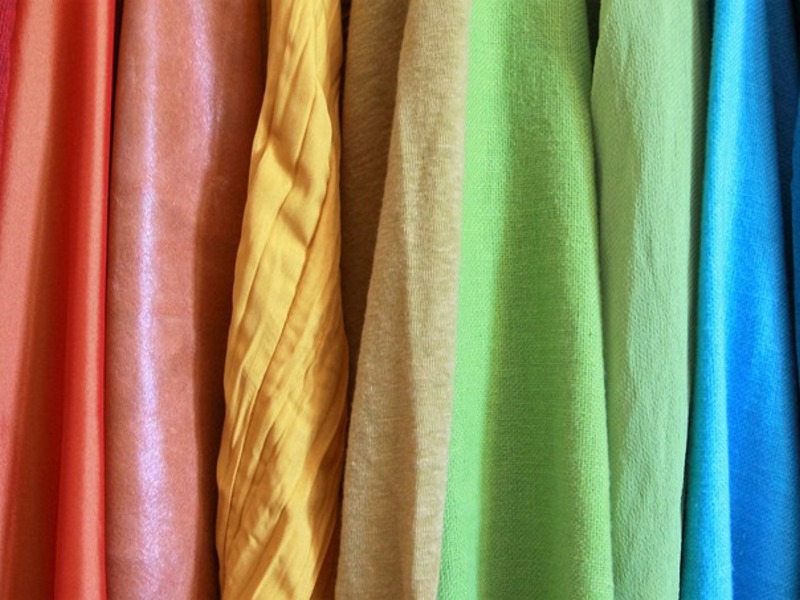 Image of material in rainbow colours.
