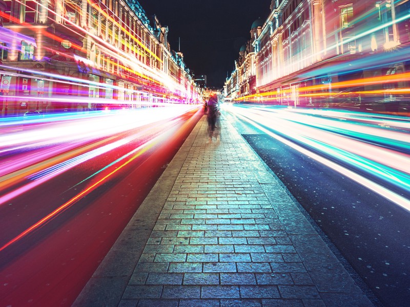 Digital image of an empty high street.