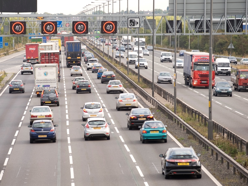Stand still traffic on a motorway.