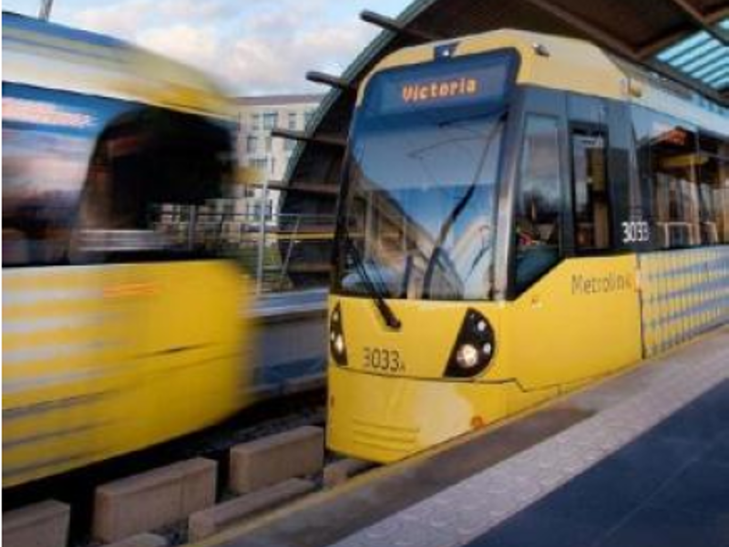 Image of a yellow metrolink.