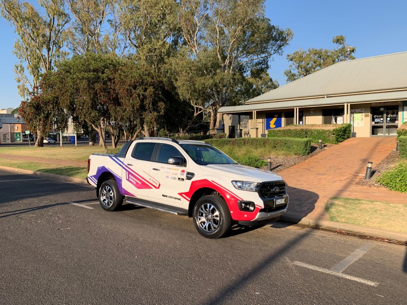 a vehicle on the road.