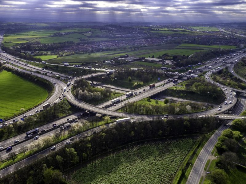 ariel view of a roundabout.
