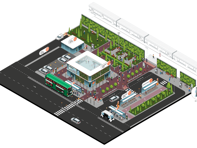 A simulate image of a building,