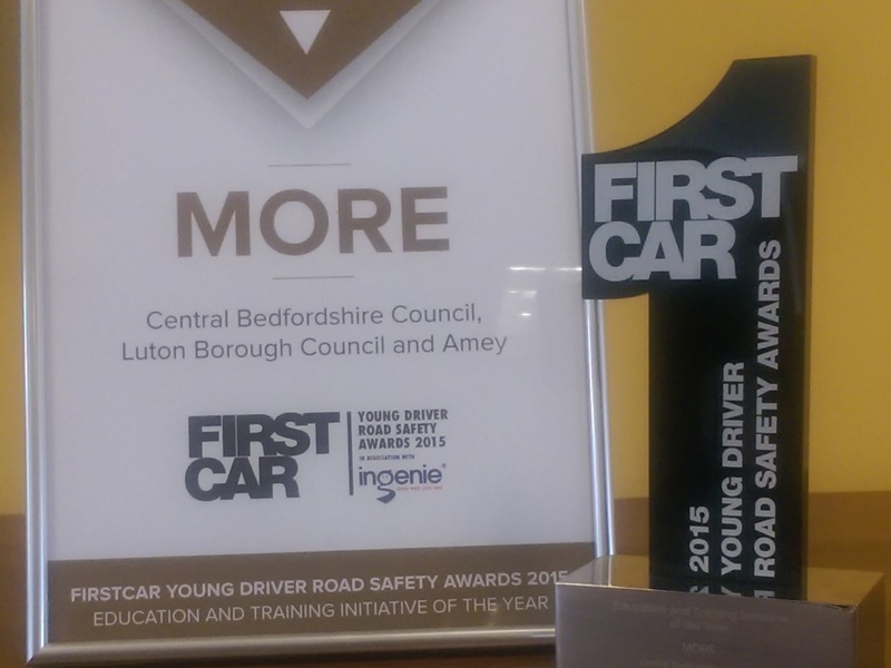 Picture of young driver safety course awards.