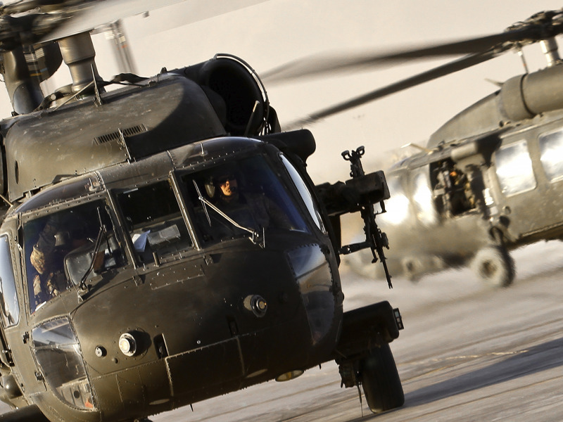 A defence helicopter. 