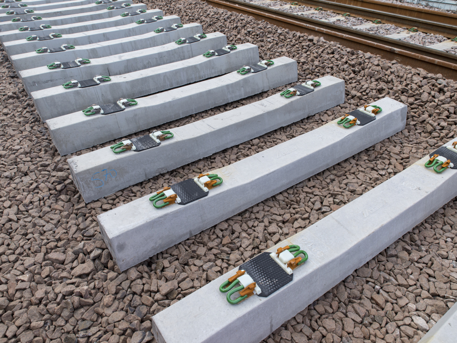 Up close image of rail tracks