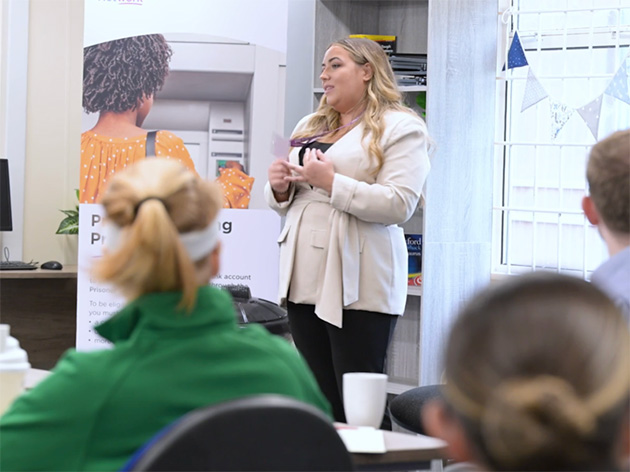 Image of Amey employee presenting the Journey to Work Programme