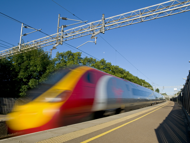 Image of a speeding train.