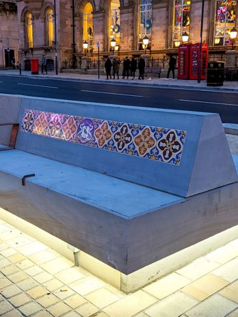 image of a concrete bench