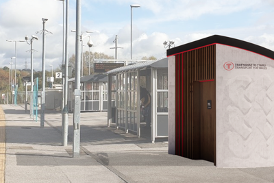 Image of waiting areas at a train platform.