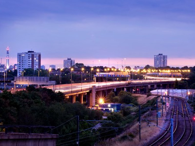 cityscape image of a bridge.